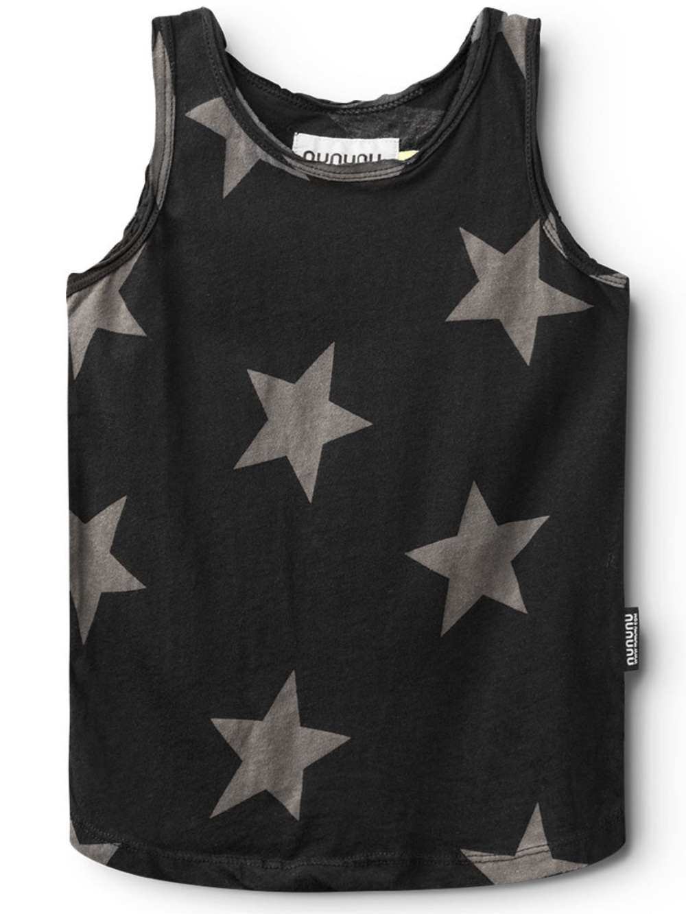 nununu Black Tank Top with Gray Star Print
